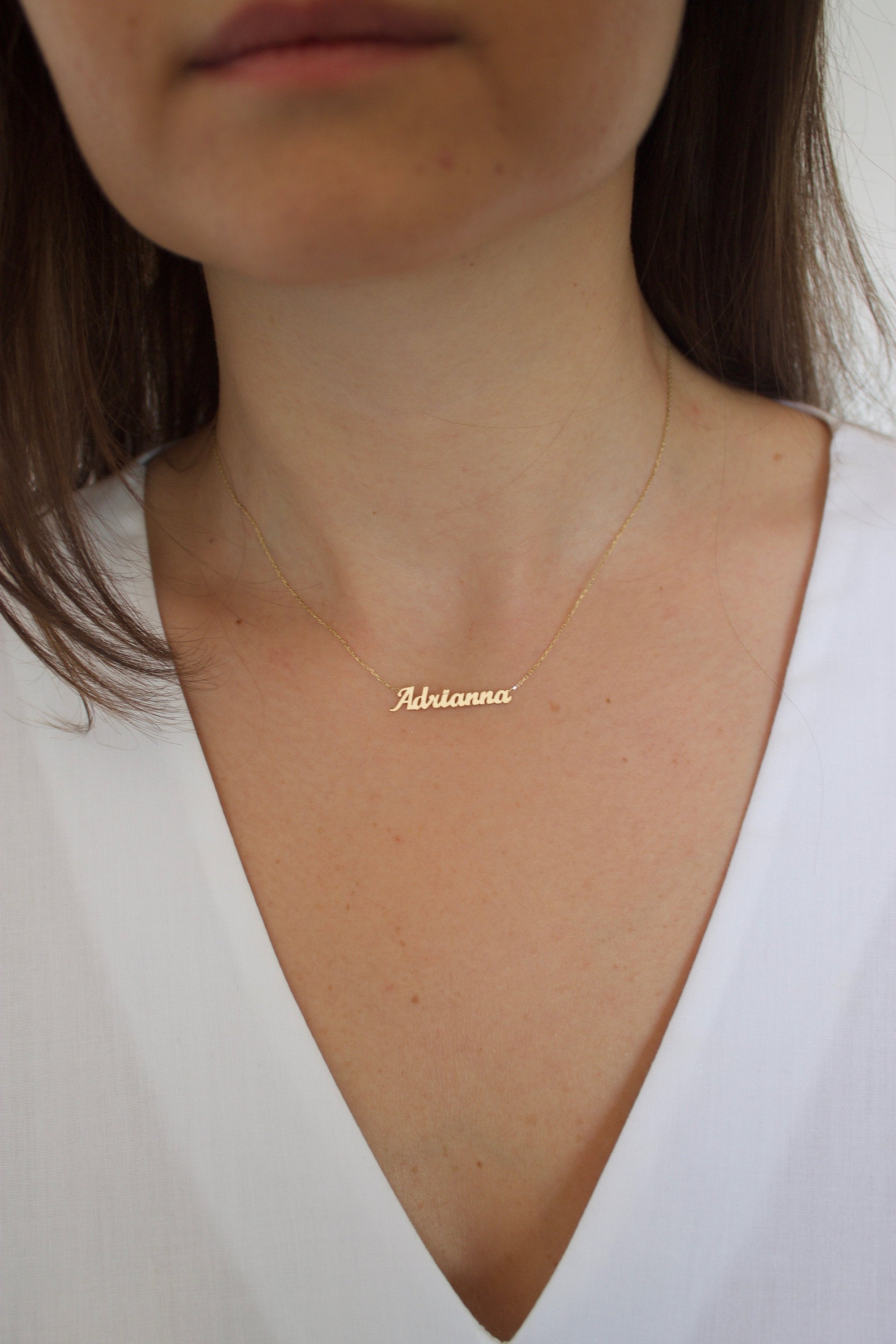 Collana con nome in oro massiccio 14k, Collana con nome, Collana con nome in oro, Gioielli personalizzati, Regalo personalizzato, Collana personalizza