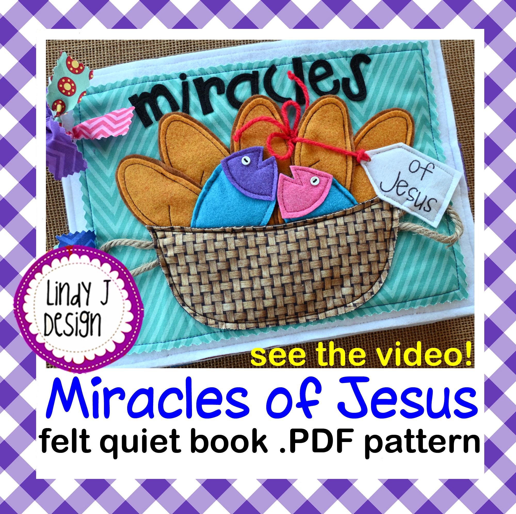 I MIRACOLI di GESÙ Libro silenzioso in feltro PDF Modello Libro di attività bibliche Istruzioni Chiesa interattiva pdf Libro delle attività Nuovo Test