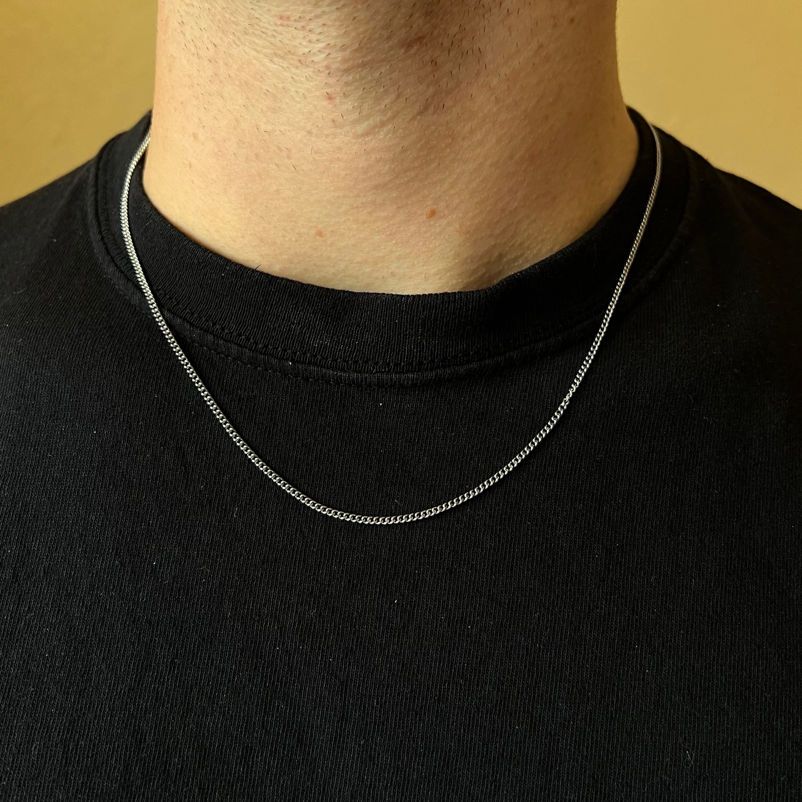 Catena sottile in argento - Collana con catena a maglie Connell in argento da 2 mm - Catena da uomo / Catena cubana in oro 18 carati, Catena da uomo i