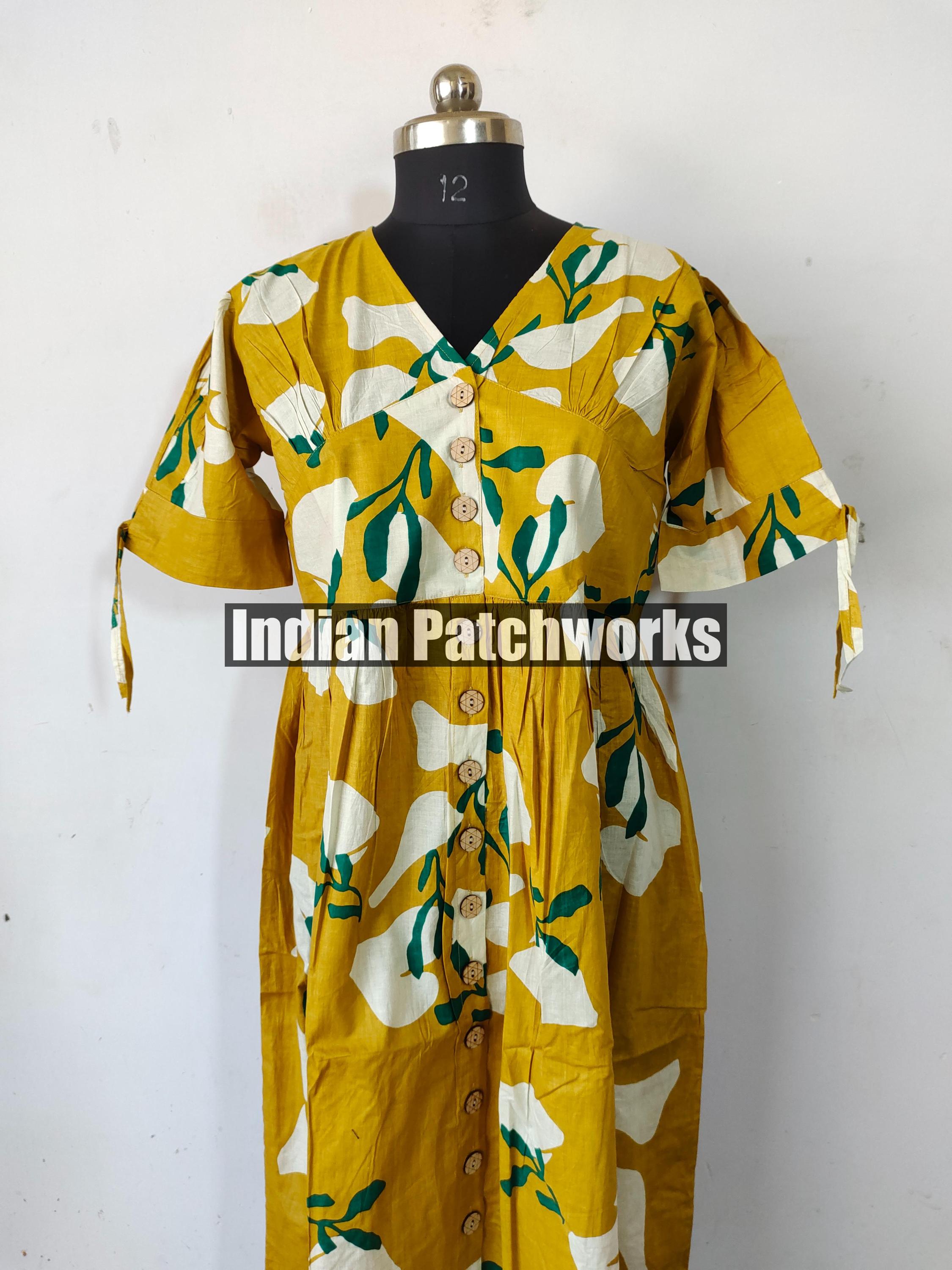 abito stampato a blocchi, tuniche indiane, abito stampato a mano, abito lungo in cotone indiano, abito in cotone indiano, abito stampato, abito stampa