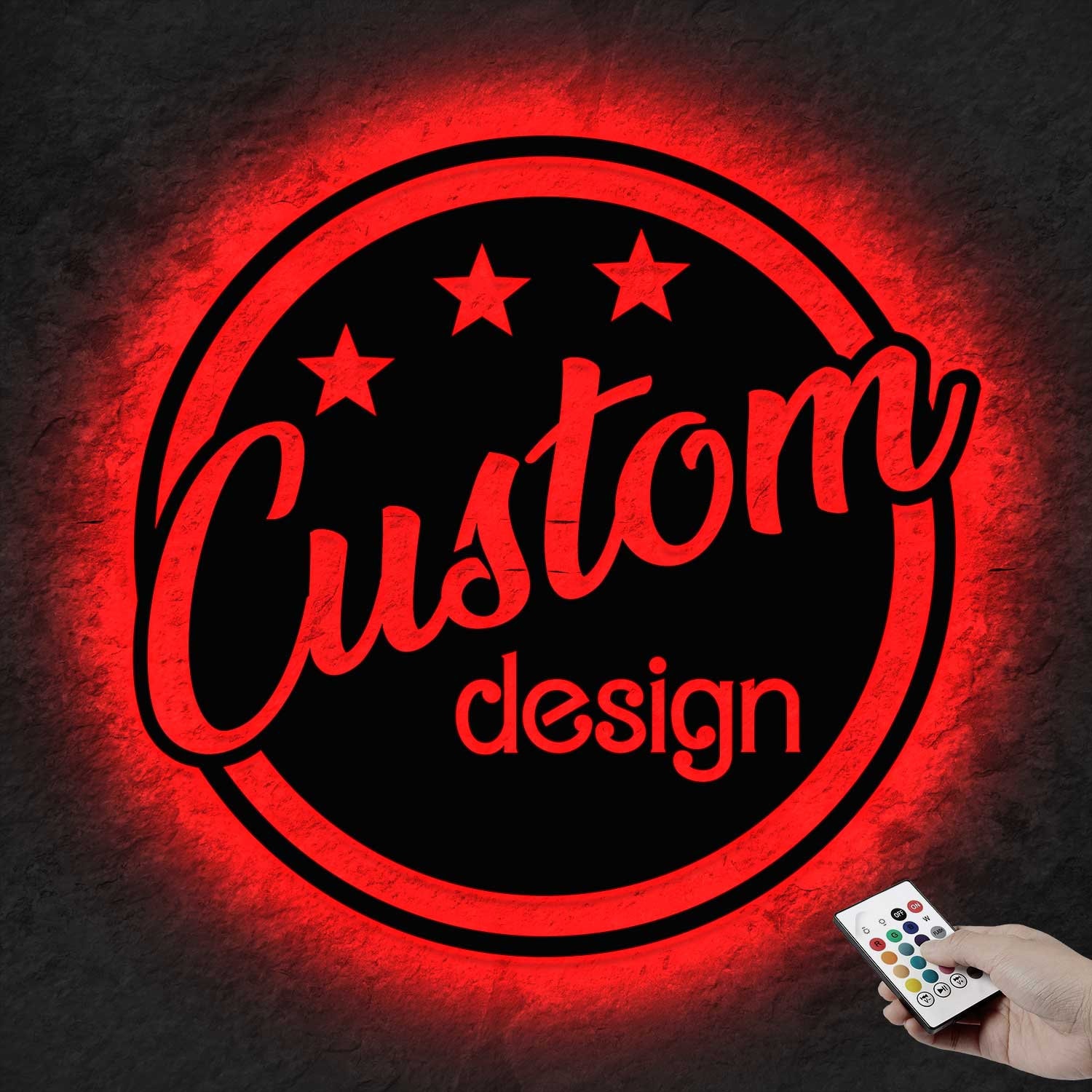 Luce LED da parete in metallo con logo personalizzato - Insegna con nome e logo aziendale personalizzato - Decorazione con logo, nome e simbolo, regal