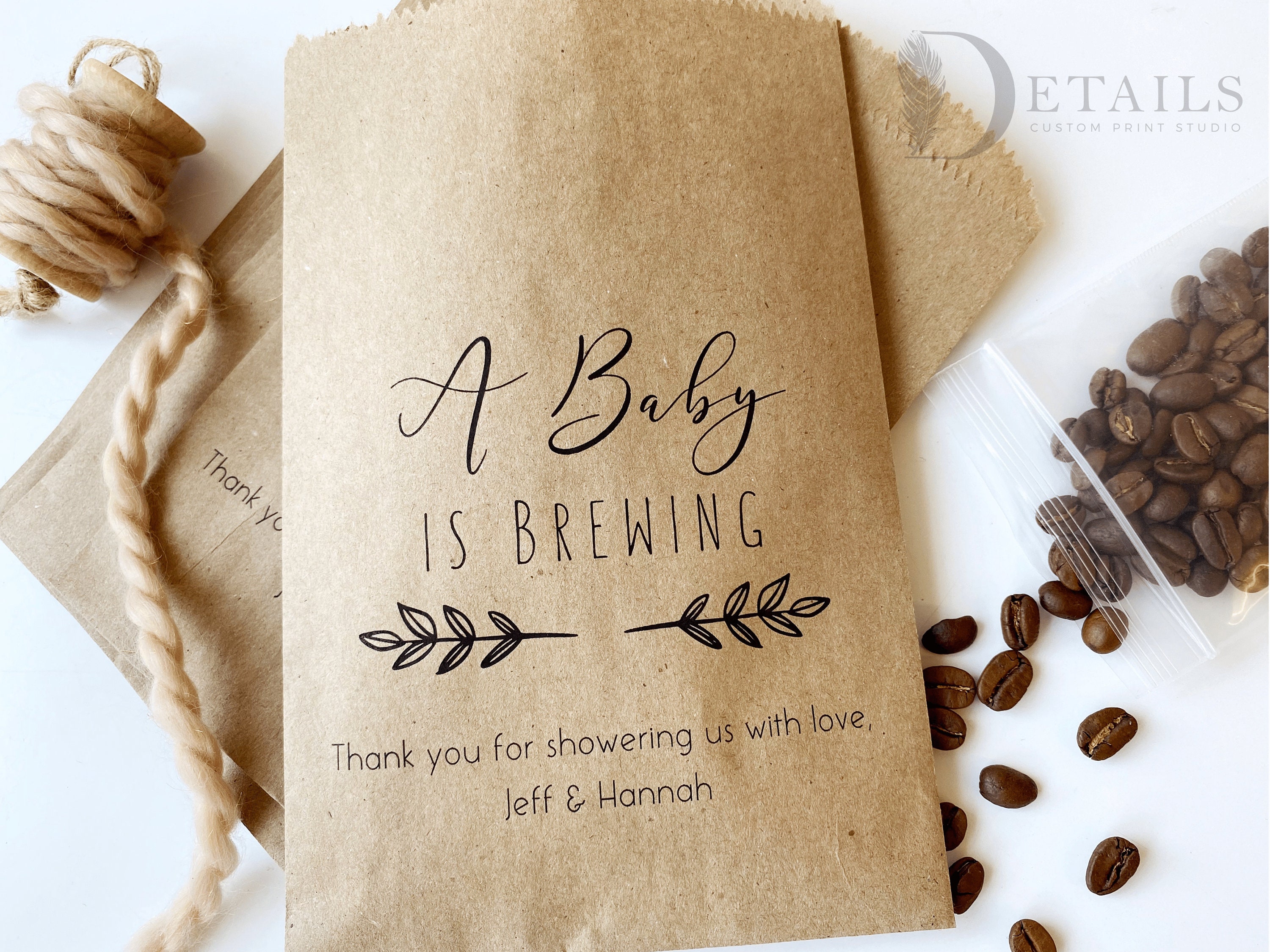 Bomboniere per baby shower, sacchetti per bomboniere al caffè, bomboniere al caffè per baby shower, bomboniere per coppie, bomboniere con chicchi di c