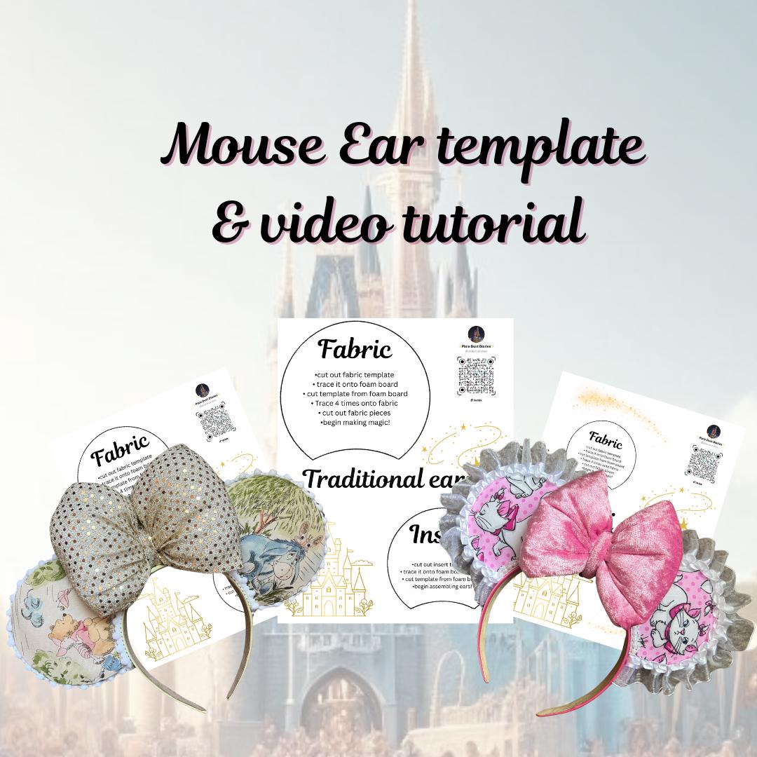 Modello, tutorial video, modello fai da te, modello per orecchie di topo, download immediato, modello stampabile, download digitale, modello digitale