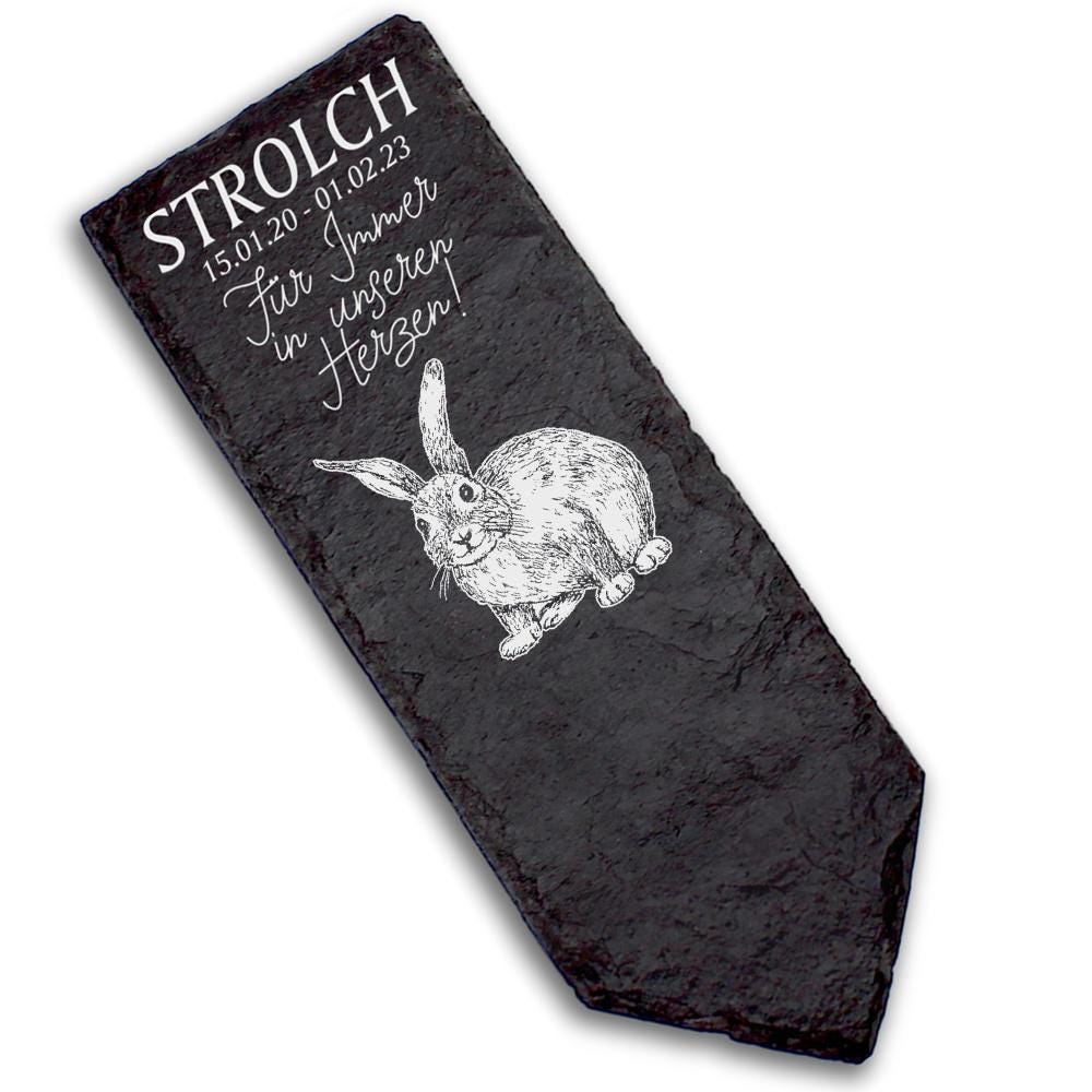 Lapide decorazione tomba lapide - coniglio - decorazione tomba personalizzata 8 x 22 cm decorazione tomba ricordo animale domestico nome data
