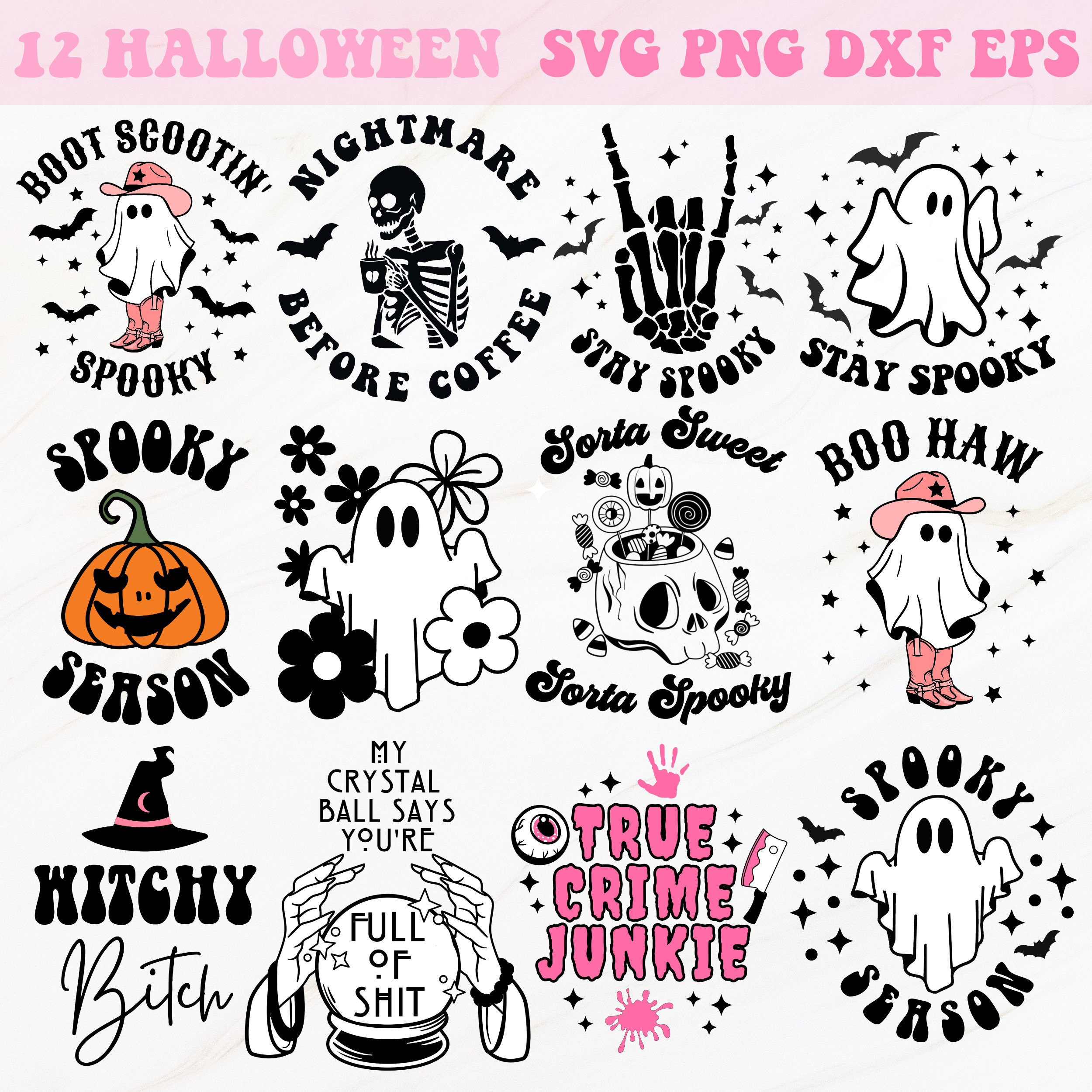 Svg di Halloween, Svg della stagione spettrale, Svg spettrale di Halloween, Svg di Halloween carino, Svg alla moda, file Svg per Cricut, file Svg, Svg