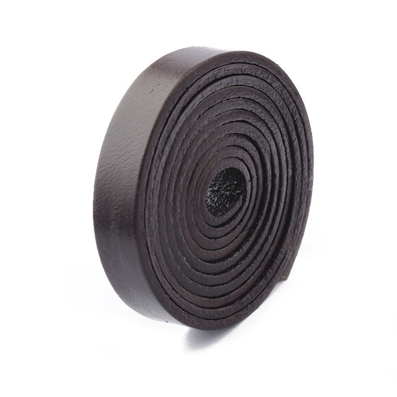 1 metro marrone 10 mm cordino piatto in vera pelle, vera pelle piatta 10 x 2 mm