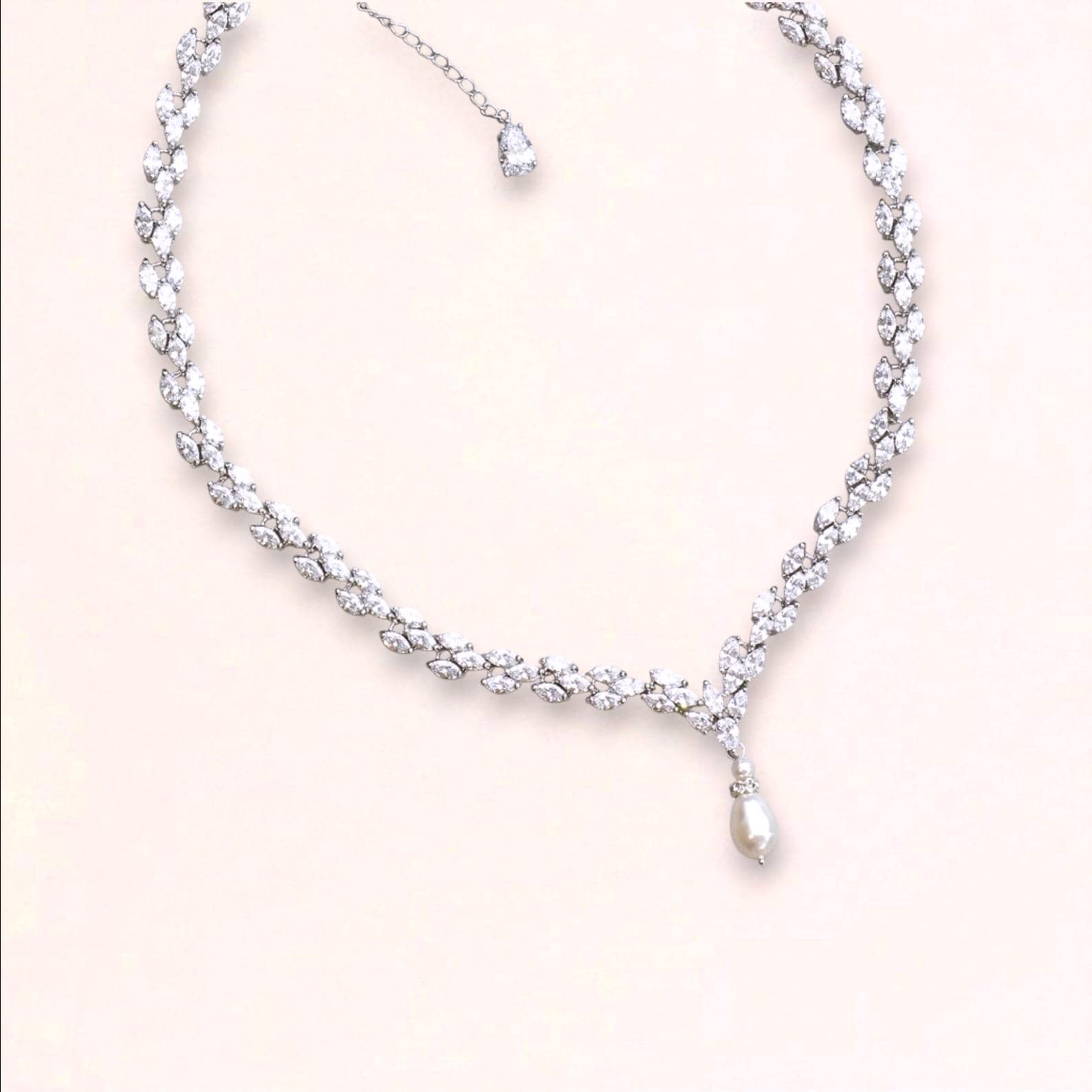 Collana di cristallo, collana di cristallo da sposa, collana da sposa, collana di cristallo, collana di perle di cristallo, collana da sposa in argent