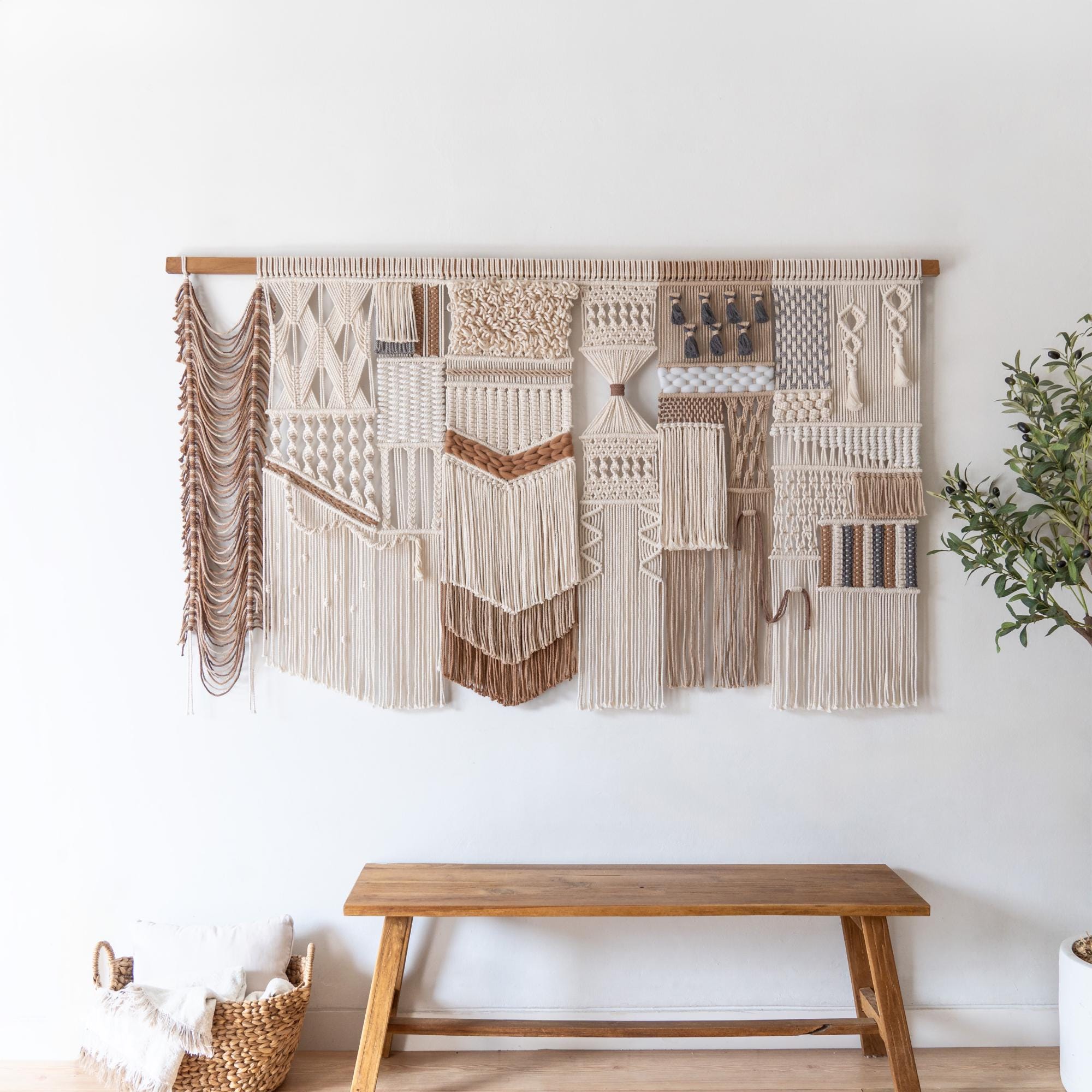 Arazzo da parete in macramè, arazzo da parete, grande decorazione da parete in macramè, arazzo intrecciato, arte da parete boho, arazzo boho, decorazi