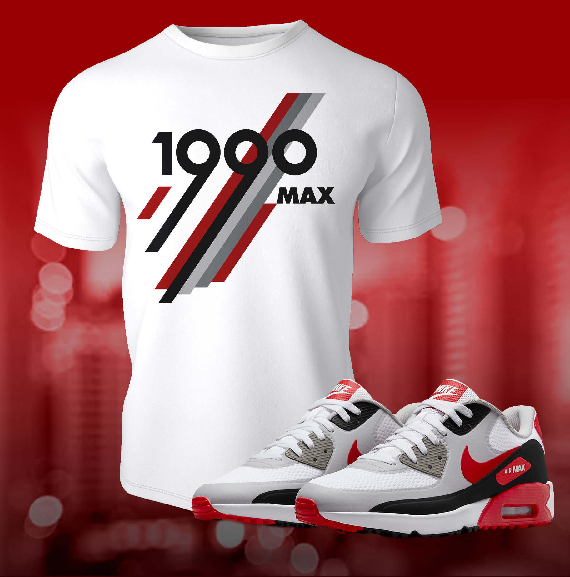 T-shirt Air Max 90 University Red Sneaker Match T-shirt T-shirt estiva in jersey manica corta T-shirt softstyle unisex