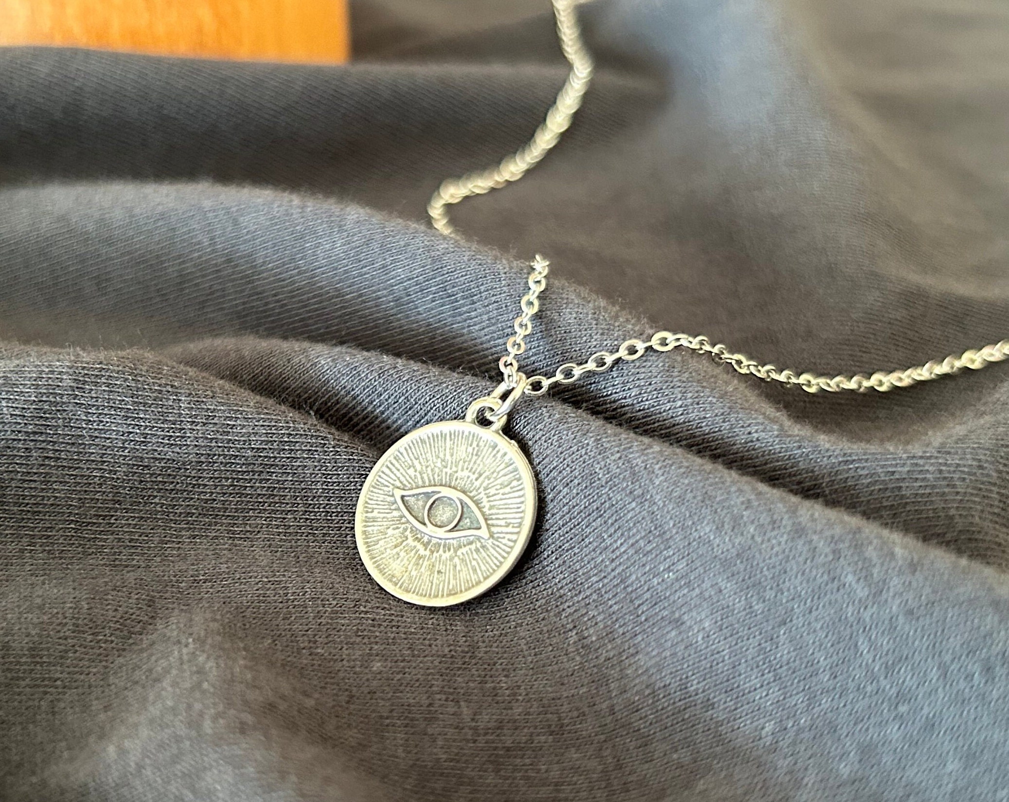 Collana con occhio malvagio in argento sterling, collana con occhio malvagio in argento, collana con occhio malvagio in argento, collana con occhio, r