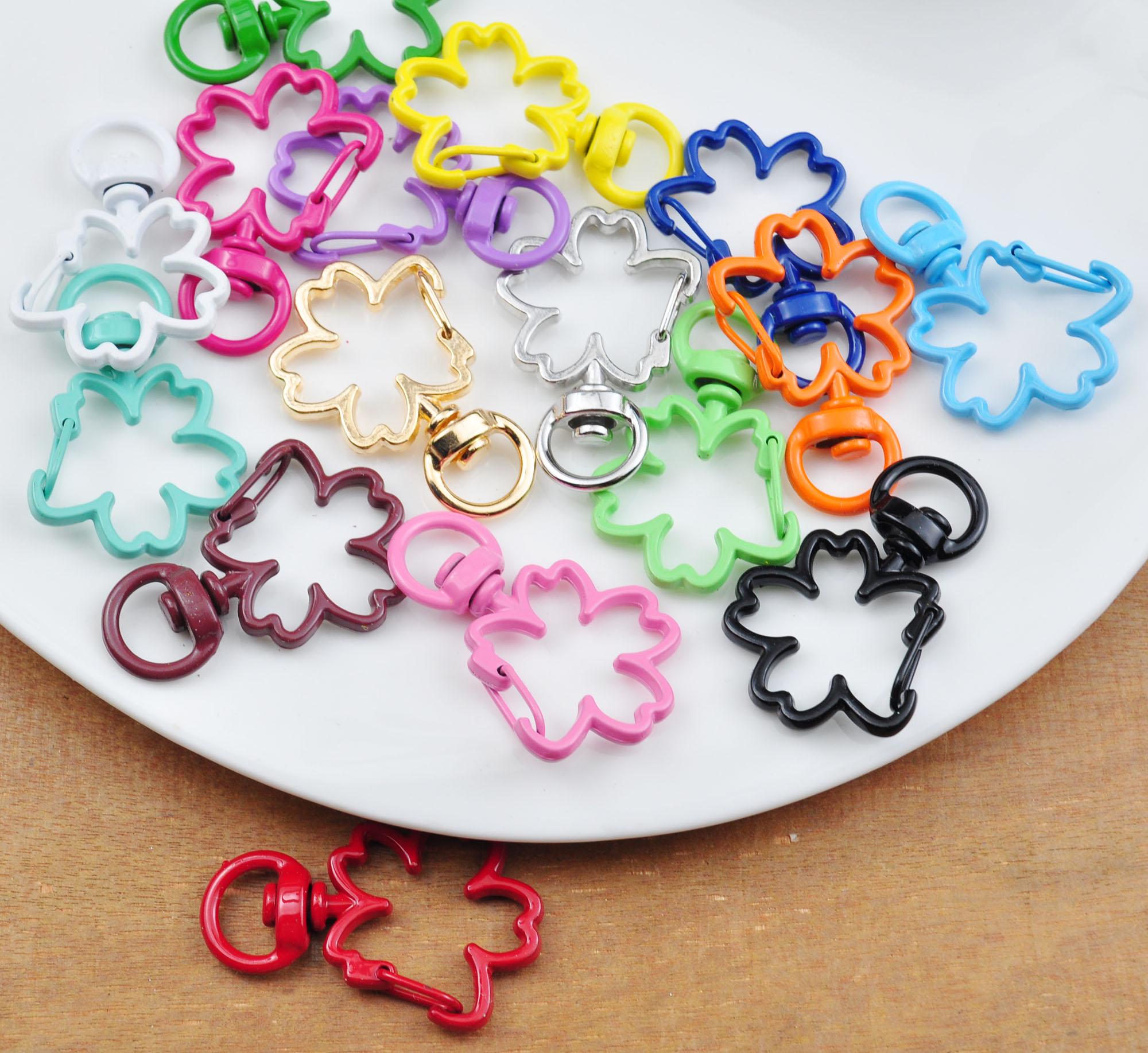 2-50 pezzi di fermagli girevoli a forma di aragosta, portachiavi con chiusura a forma di fiore in 16 colori, portachiavi con chiusura girevole a forma