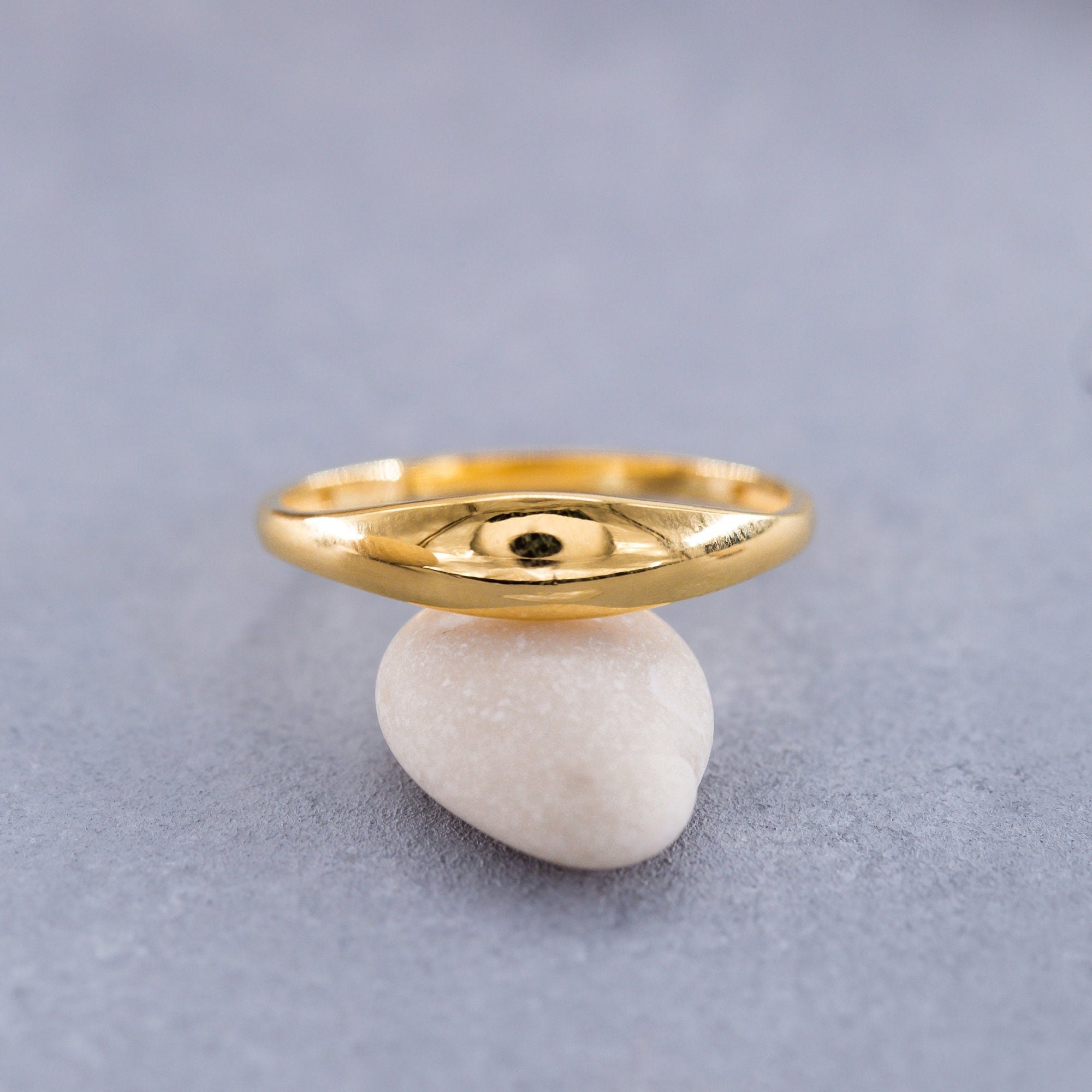 Anello con sigillo piccolo in oro massiccio 14k, anello con sigillo piccolo in argento sterling 925, anello con sigillo sottile inciso, anello persona