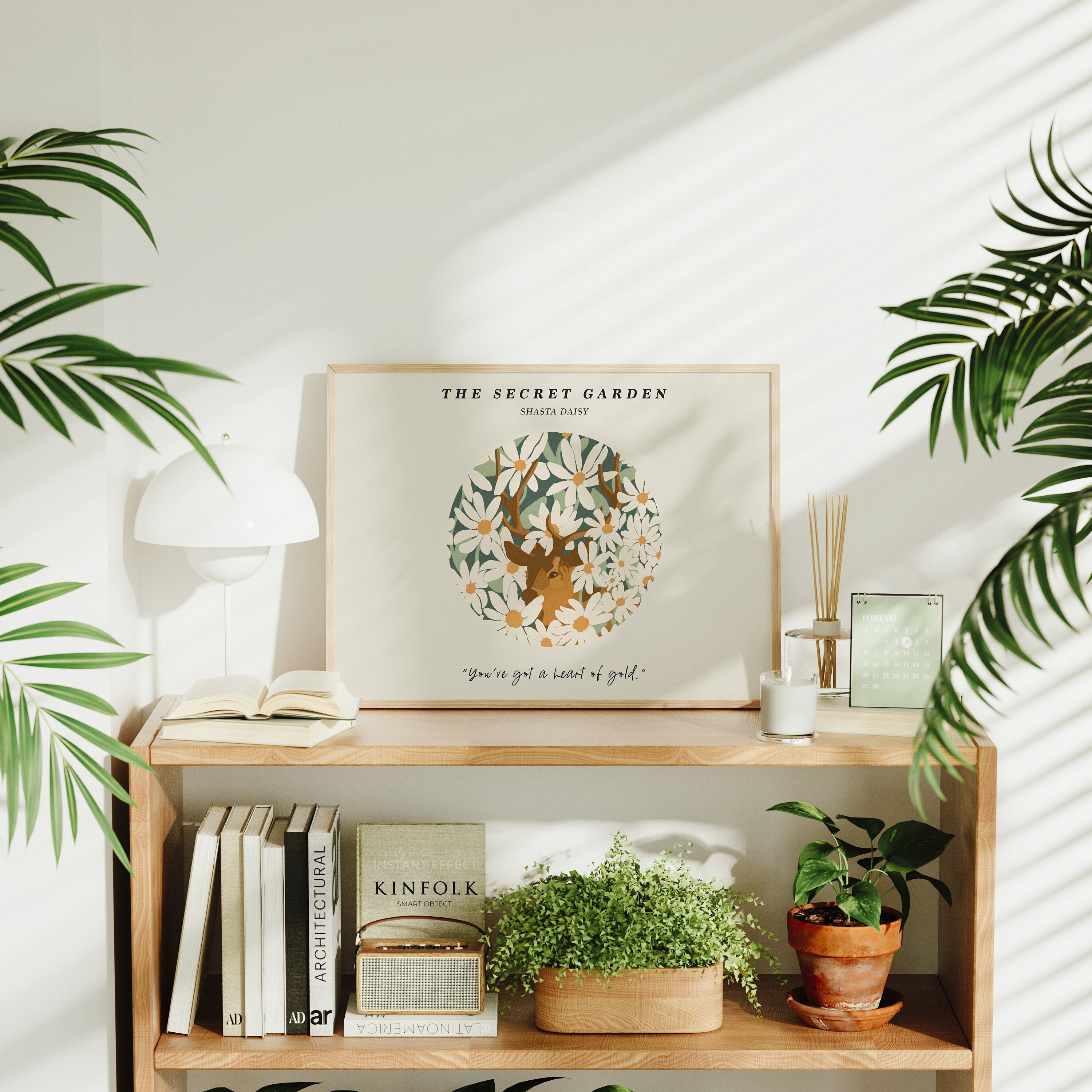 Mockup di cornice in legno orizzontale, mockup di cornice orizzontale con rapporto 4x3, mockup di poster da stampare, mockup di arte d'interni realist