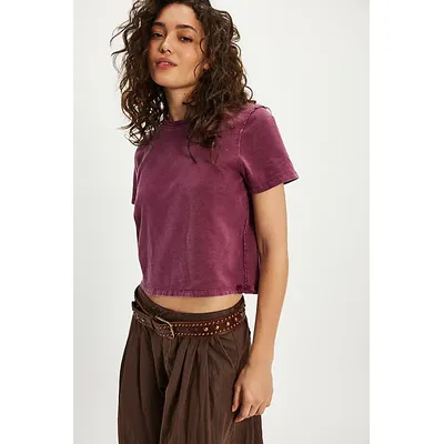 We The Free Everyday Tee at Free People in Precious Wine, Size: XL