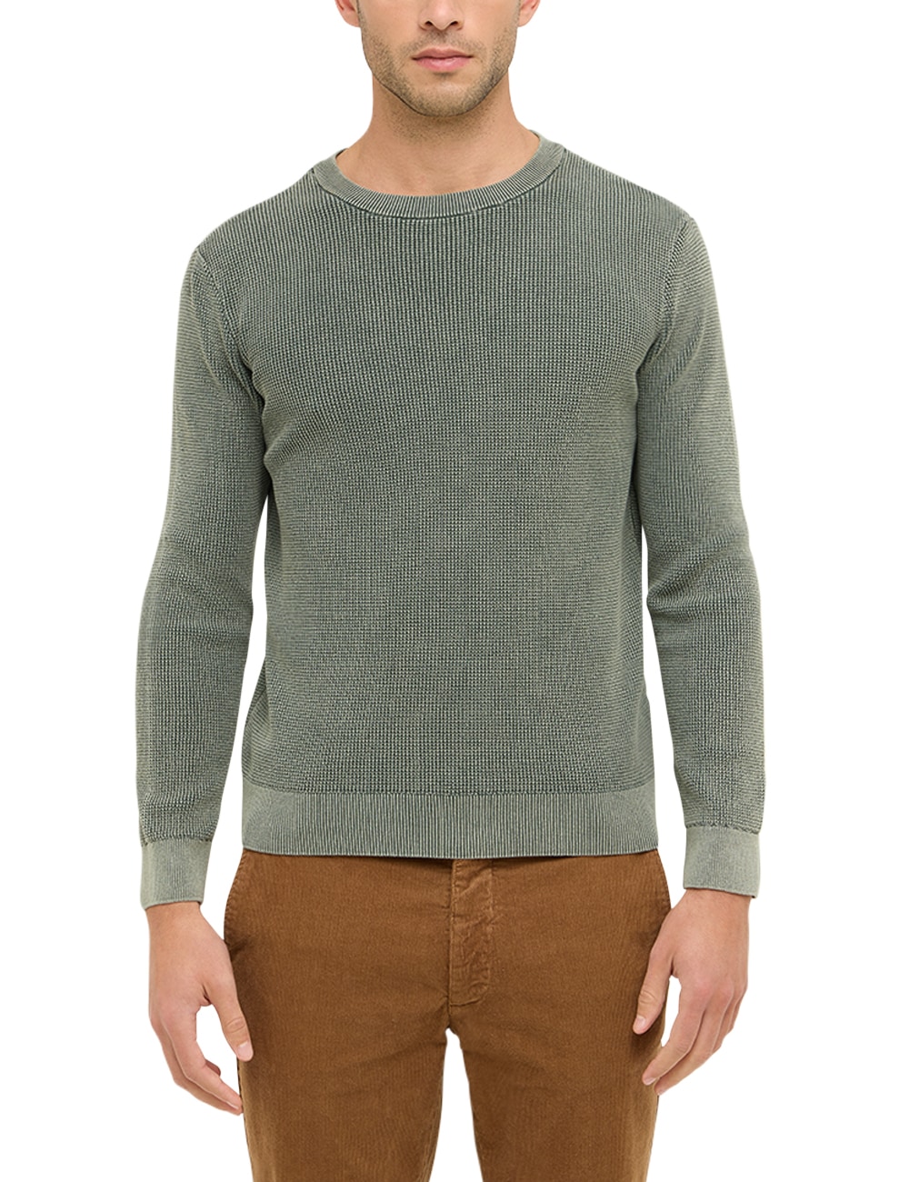 Rundhalspullover MUSTANG "Style Elliot", Herren, Gr. XXL, agave grün, Strick, Obermaterial: 100% Baumwolle, unifarben, regular fit normal, Rundhals, Bündchen, Pullover Image