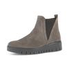 Chelseaboots GABOR "DAVOS", Damen, Gr. 43, grau (taupe), Veloursleder, Elastischer Einsatz, unifarben, Basic, Schuhe, Keilboots, Ankleboots in Komfortweite H (= sehr weit)