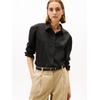 Hemdbluse TOMMY HILFIGER "ESS POPLIN EASY FIT SHIRT", Damen, Gr. 38, schwarz, Popeline, Obermaterial: 100% Baumwolle, unifarben, casual, normal hüftbedeckend, Langarm Ärmel mit Ärmelschlitz 1-Knopf-Manschette, Blusen, Hinten länger geschnitten mit...