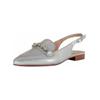 Pumps GABOR "Gabor Ballerinas Leder", Damen, Gr. 37,5, silber, Leder, elegant, Schuhe