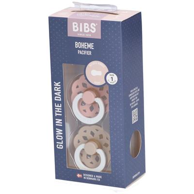 Bibs Fopspeen Boheme Glowdark Blush/Vanilla Duo 0-6 2 St Schnuller Image