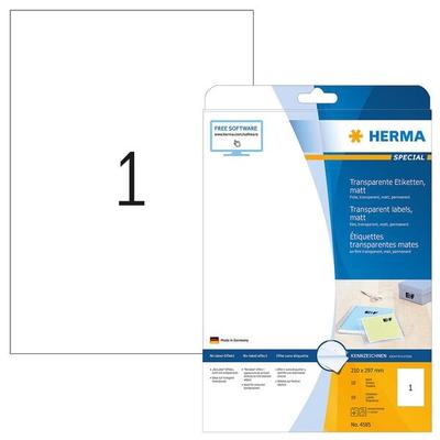 Herma 10 Folienetiketten 210x297 mm transparent Image