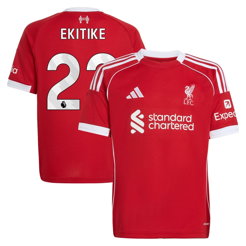 Maillot Liverpool adidas Domicile 25/26 - Enfant avec flocage Ekitike 22 - unisexe Taille: 13-14 Years