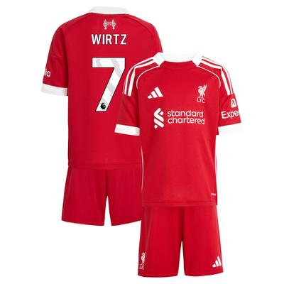 Liverpool adidas Heim-minikit 2025-26 mit Aufdruck Wirtz 7 Image