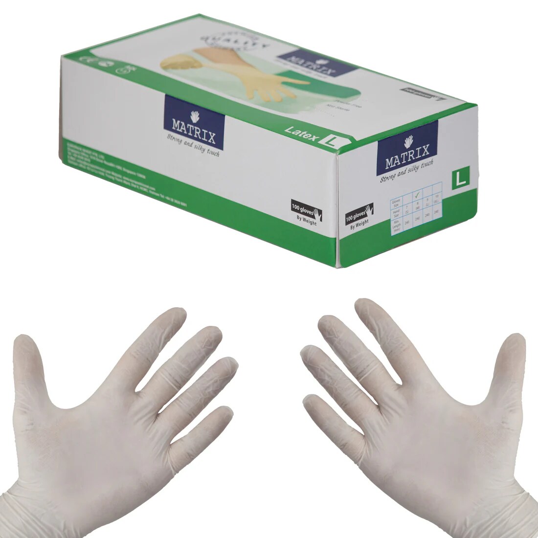 DayBays 40000 Stk. Latex Einweghandschuhe Größe L Weiß Puderfrei Image