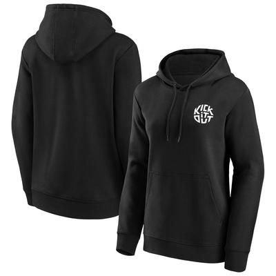 Kick It Out Slogan Graphic Hoodie – Schwarz/Weiß – Damen Image