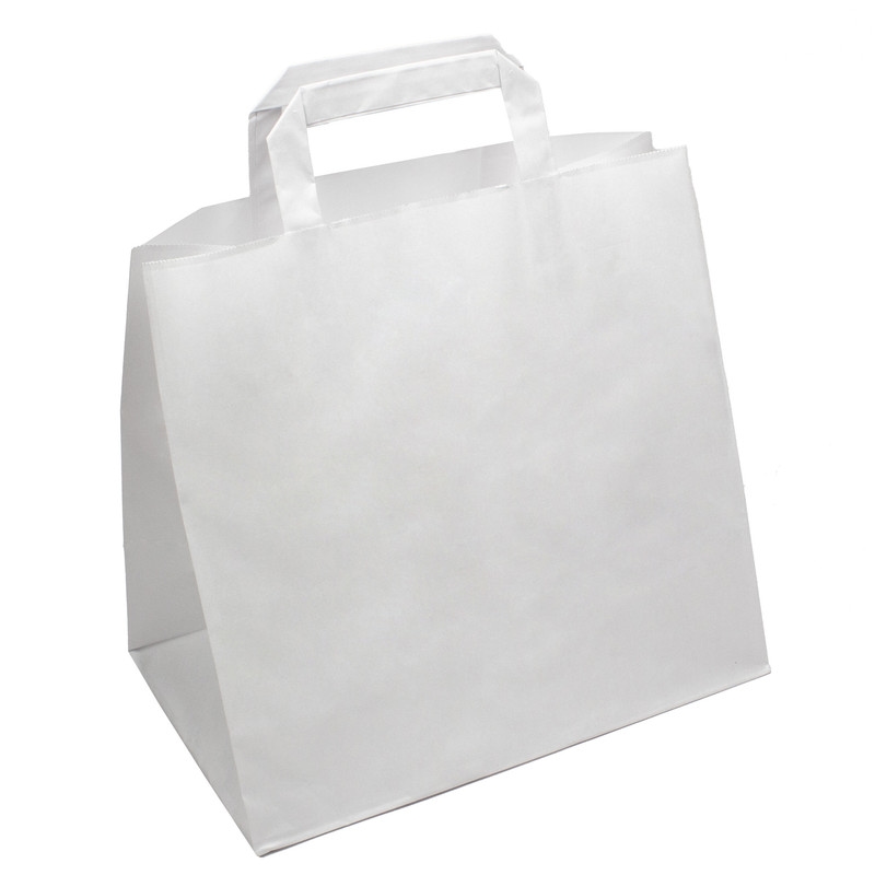 DayBays 4000 Stk. Papiertüten 26+17x25 cm weiß mit Flachhenkel Image