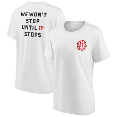Kick It Out Slogan Graphic T-Shirt – Weiß/Rot – Damen Image