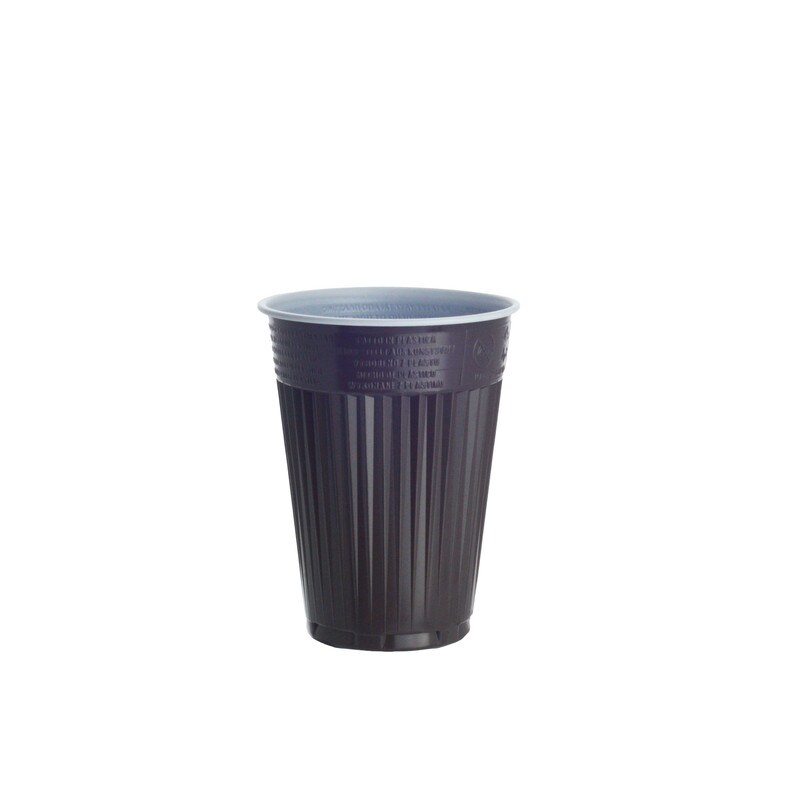 DayBays 2000 Stk. Thermobecher Einweg 180ml Ø70mm braun-weiß Automatenbecher aus PS Automatengängig Image