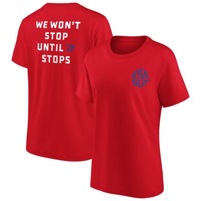 Kick It Out Slogan Graphic T-Shirt – Rot/Königlich – Damen Image