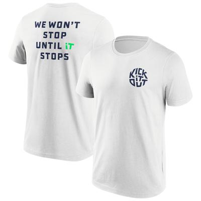 Kick It Out Slogan Graphic T-Shirt – Weiß/Schwarz – Herren Image
