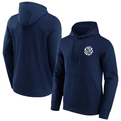 Kick It Out Slogan Graphic Hoodie – Navy/Weiß – Herren Image