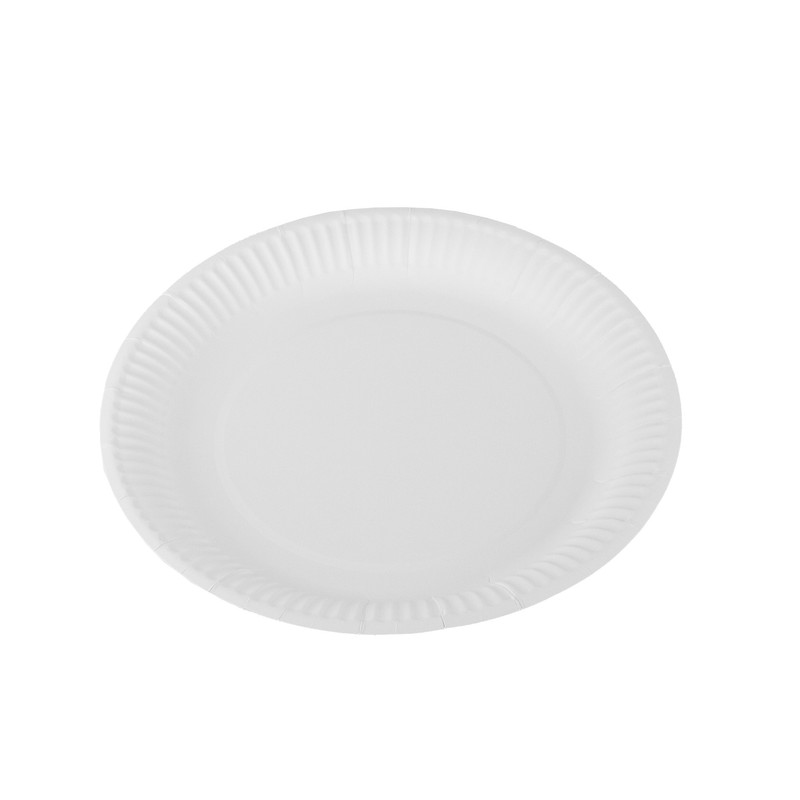 DayBays 12000 Stk. Pappteller - Imbissteller KU20 rund Ø20 cm weiß ohne Beschichtung Image
