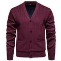 Per uomo Felpa Cardigan A Coste Maglia Top Regolari Lavorato a maglia Semplice Scollo a V Vacanza Moda Casuale Abbigliamento quotidiano Abbigliamento Primavera Autunno Borgogna Grigio chiaro L XL