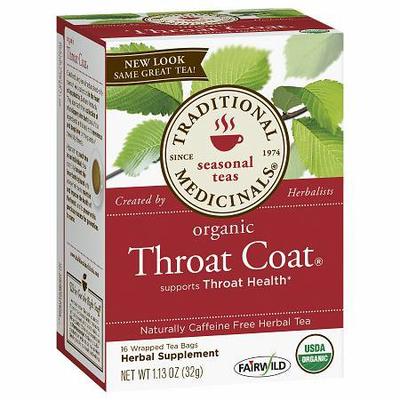 Throat Coat Herbal Supplement Organic Slippery Elm Bark / Organic Licorice Root 760 mg Strength Tea Bag 16 per Box (822808_BX)