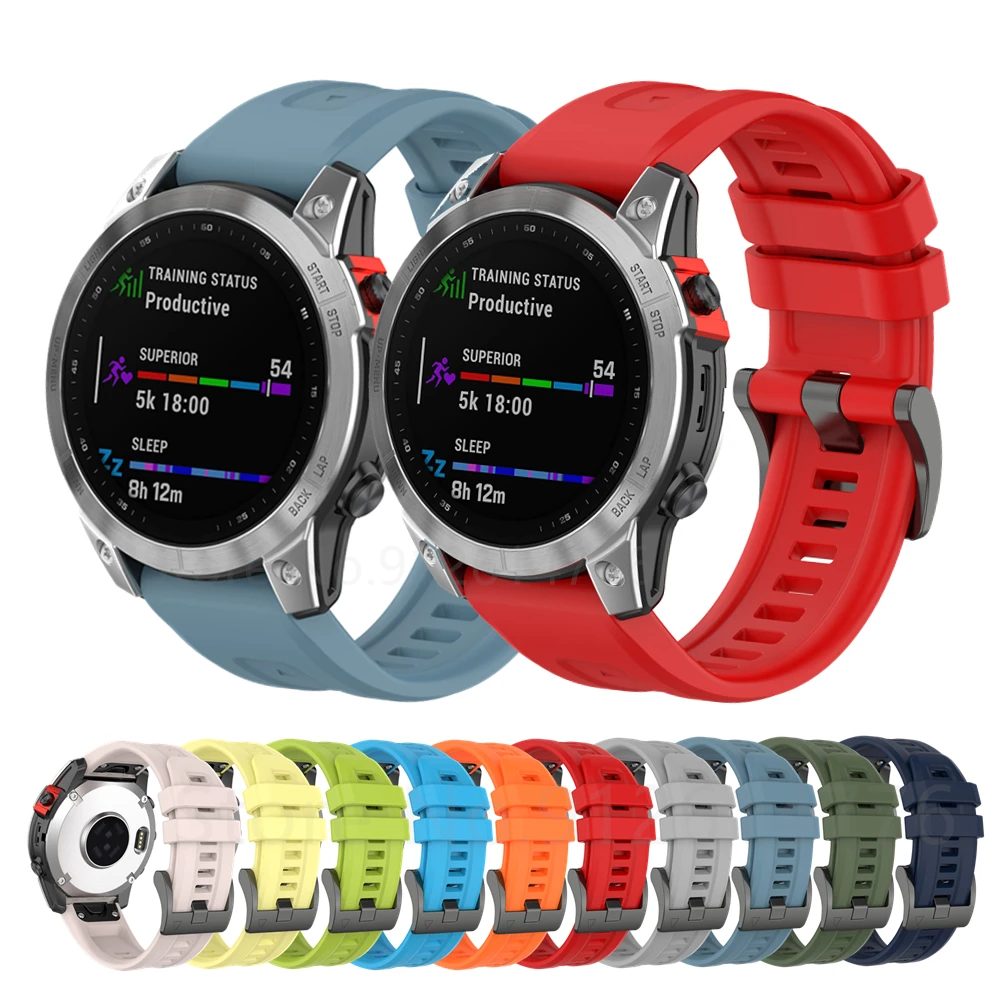 Silikon Quickfit Band Straps Für Garmin Fenix 7X 6X 5X 7S 6S 5 S 7 6 5 3HR forerunner935 945 Smartwatch Sport Armband Armband Image