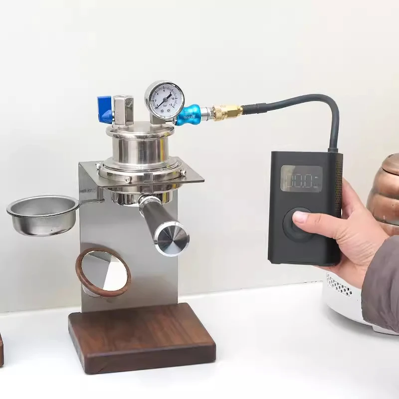 Pneumatische 58mm Griff Kaffeemaschine Camping Kaffeemaschine Luftpumpe Tragbare Espressomaschine Hochdruck Extraktion Espresso
