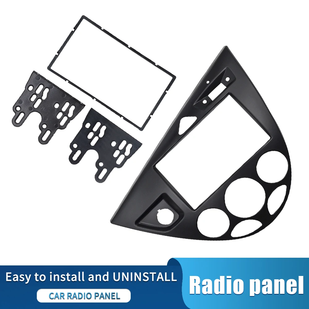 Auto-Armaturenbrett-Lünette, 2-Din-Stereo-DVD-Panel, Installation, Veredelung, KJit, geeignet für Ford Focus Carnival