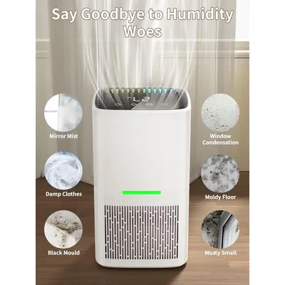 Dehumidifier With Water Tank For Home with Auto Shut Off 7 Colors LED Light Quiet Dehumidifiers with Sleep Mode