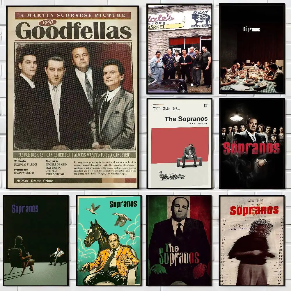 Die Sopranos Classic TV-Serie Family Whitepaper Poster Wasserfester Papieraufkleber Coffee House Bar Poster Wandaufkleber Image