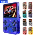 Console per videogiochi R36S open source da 64 GB/128 GB Sistema Linux Schermo IPS da 3,5 pollici Lettore video tascabile portatile arancione con borsa
