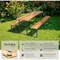 Ensemble Table et banc de jardin, salon de brasserie en bois, Table de jardin pliante peu encombrante avec support de Parasol, meubles de jardin