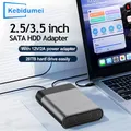 Custodia per HDD Adattatore da SATA a USB 3.1 da 3,5 '' 2,5'' Ventola incorporata Custodia per disco rigido esterno Custodia per HDD da 12 TB in lega di alluminio