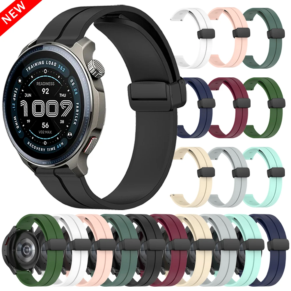 Magnetische Schnalle 20 mm 22 mm Silikon-Sportarmband für Amazfit BALANCE 2 BIP 6 5 GTR 4 3 Pro 2e/GTS 4 3 mini Active 2 Soft-Armband Image