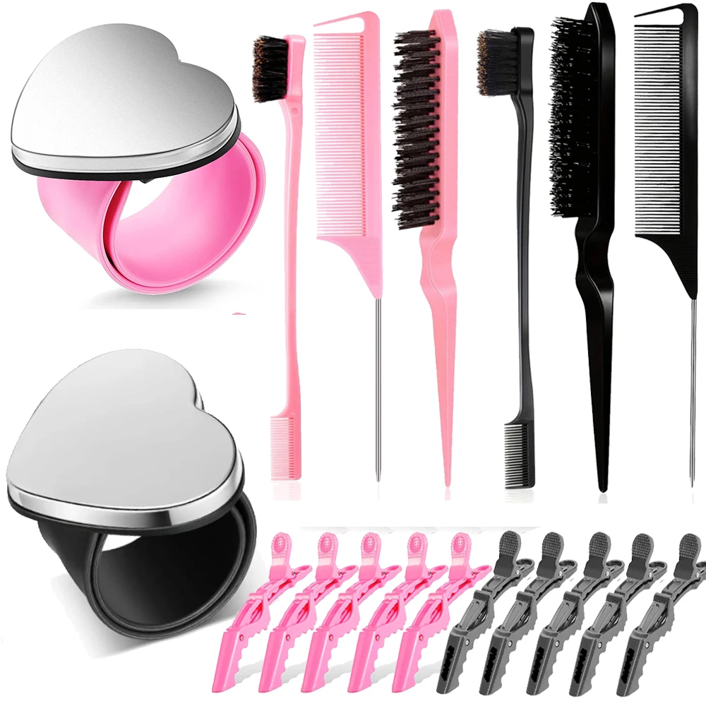 Haarstyling-Werkzeuge, magnetisches Armband und Kämme für Stylisten und Flechter, mit Rattenschwanzkämmen und Kunststoffklammern, Perückenwerkzeug Image