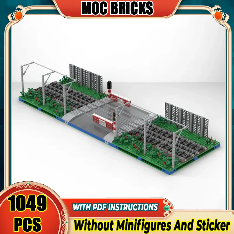 Stadt Street View Moc Bausteine Eisenbahn Zug Modell Technologie Modulare Blöcke Geschenk Weihnachten Spielzeug DIY Set Montage Urlaub Image