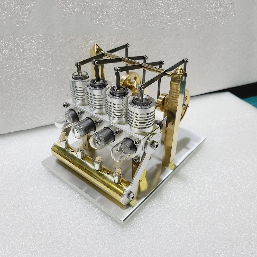 Stirling A88 Vierzylindermotor Miniaturmodell Dampfkraft Technologie Wissenschaft Stromerzeugung Experiment Spielzeugmodellbausatz Image