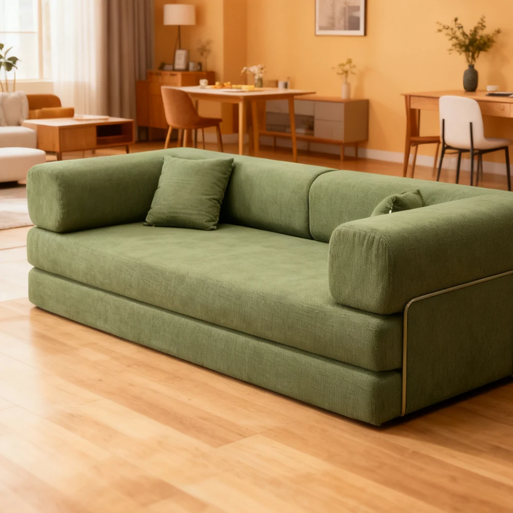 Europäisches Retro-High-End-Cordsofa, vakuumkomprimiertes, faltbares Schlafsofa, anpassbare Wohnzimmermöbel